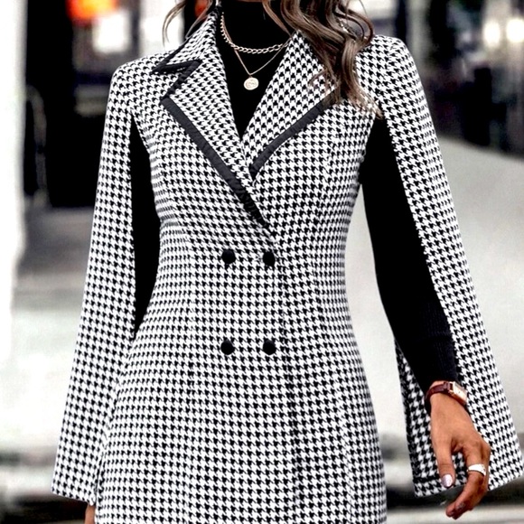 NWT, Lavishly Paris Women’s Designer Houndstooth Cloak Style Blazer. - Picture 5 of 16